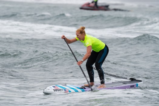 San Clemente stand-up paddler Candice Appleby earns gold in SUP Racing at the 2023 Pan American Games in Chile. 