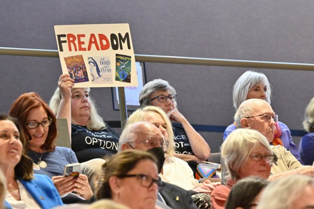 Visitors during a city council meeting on Tuesday, June 20, 2023. Councilmember Gracey Van Der Mark is proposing making it harder for children to access sexually explicit books at the Huntington Beach Public Libraries. (Photo by Jeff Gritchen, Orange County Register/SCNG)