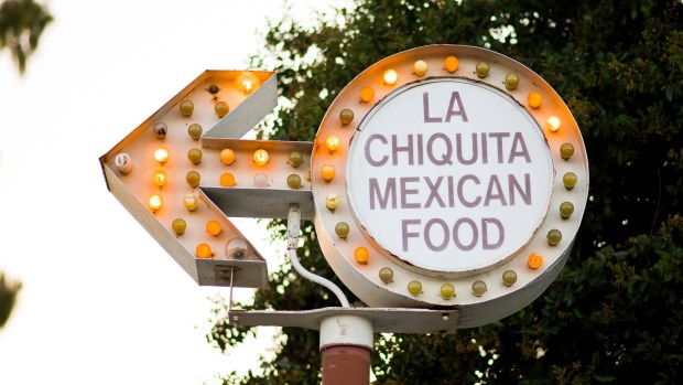 The sign at La Chiquita Mexican Food in Santa Ana on Wednesday, October 18, 2023. The historic restauant is located at 1906 E Washington Avenue and is near the Santa Ana Metrolink Station. (Photo by Leonard Ortiz, Orange County Register/SCNG)