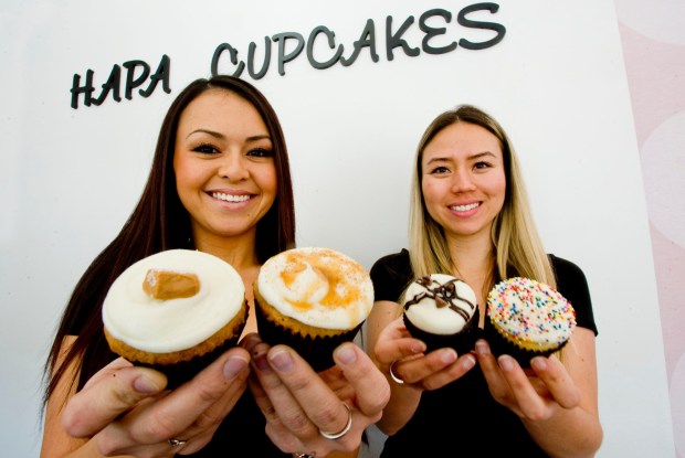 Hanayo Martin and Akemi Lee, co-owners of Hapa Cupcakes, have opened a new store in Brea on Birch Street. (PAUL RODRIGUEZ, ORANGE COUNTY REGISTER)